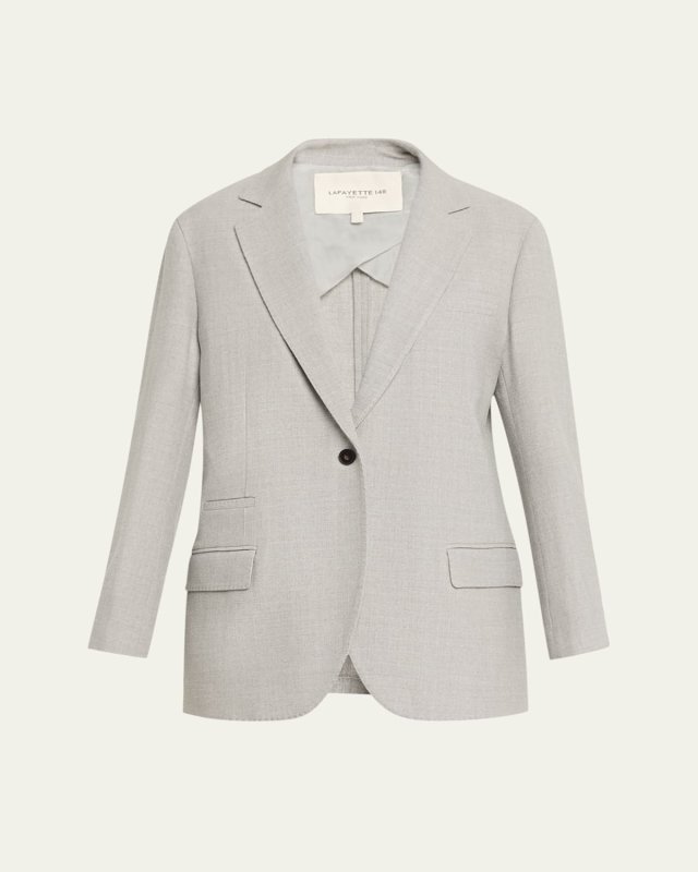 Neapolitan Single-Button Wool Jacket